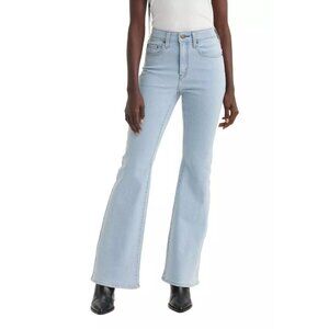 LEVI'S 726 Flare Light Wash Stripe High Rise Jeans Womens 31 Festival Western